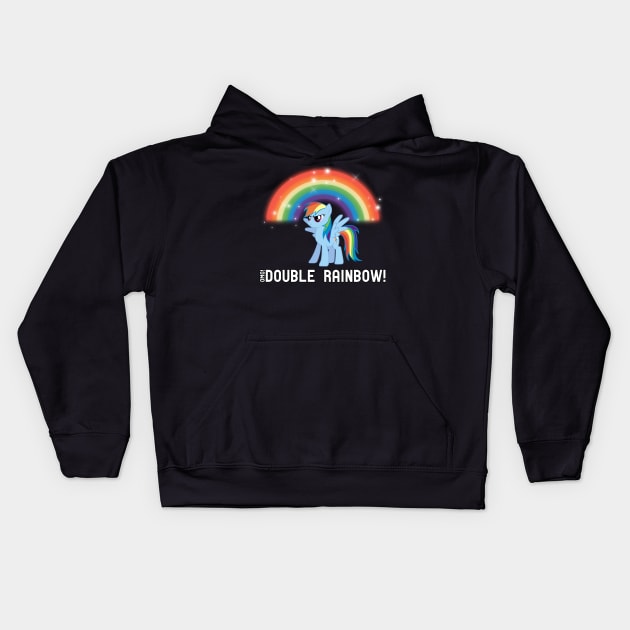 OMG! Double Rainbow! Kids Hoodie by Brony Designs